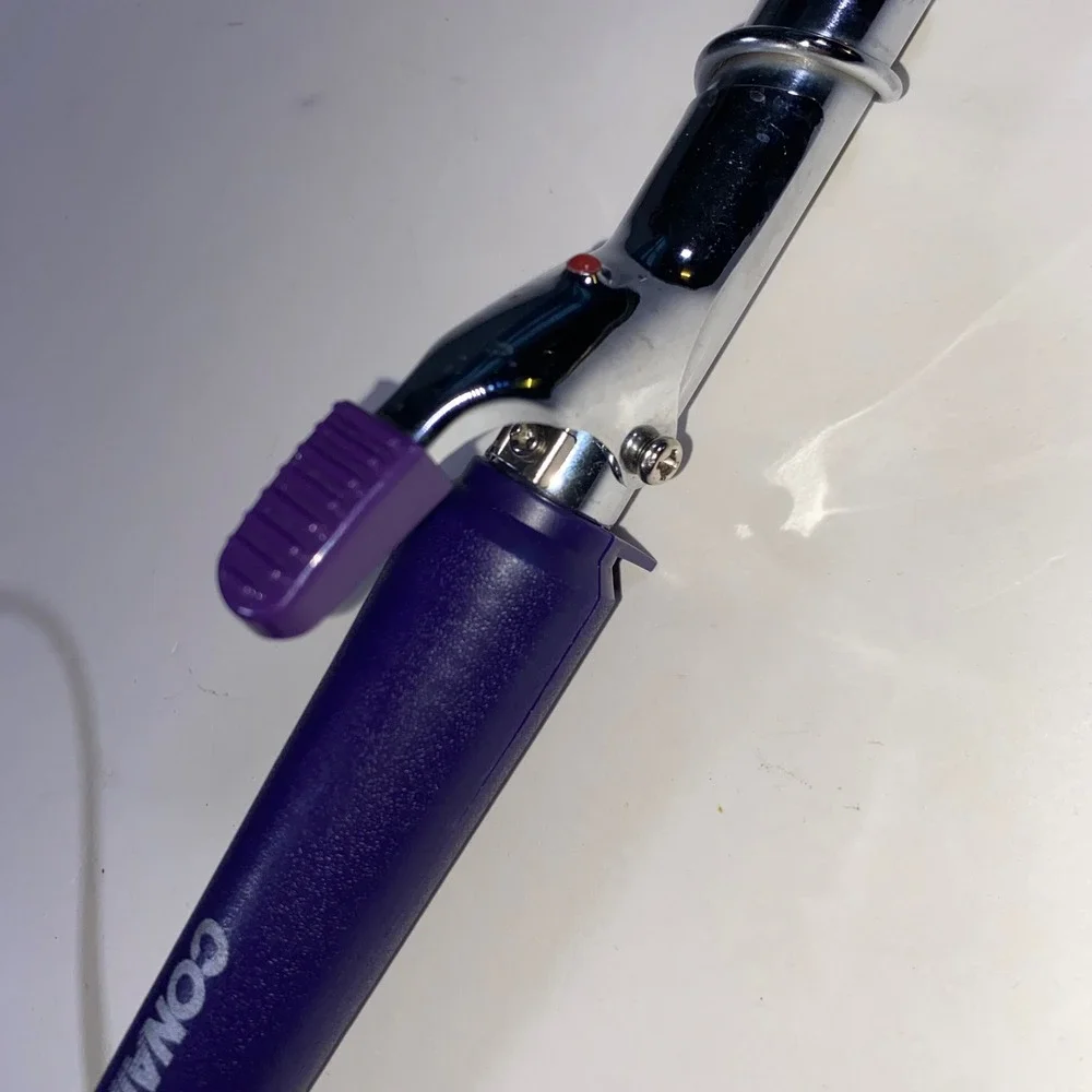 Conair Spiral Curling Iron Purple Chrome Barrel Hair Styling Tool Ringlet Wand